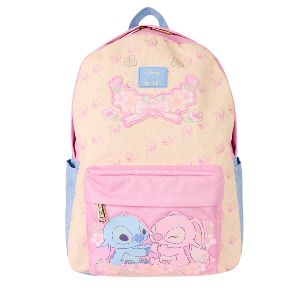 Disney Loungefly Lilo & Stitch Backpack Angel Floral Sakura Bag New
